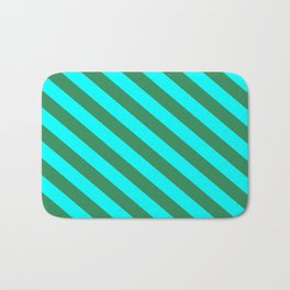 [ Thumbnail: Aqua & Sea Green Colored Lines Pattern Bath Mat ]