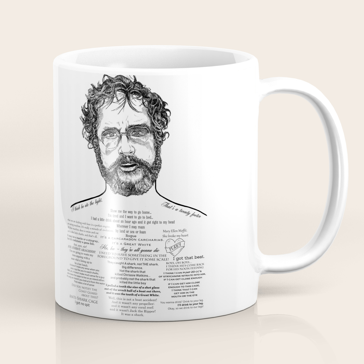 Jaws Captain Quint Ink D Series Coffee Mug By Ohmyseeds Society6