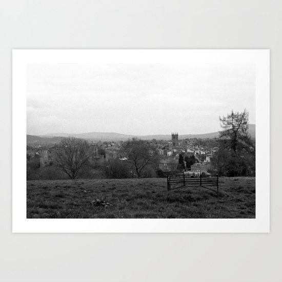 Bench over the Town Art Print
