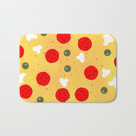 Cool and fun vector pizza Bath Mat