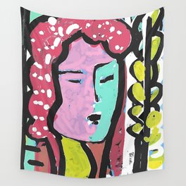 French Bus ticket recycled Art Portrait Wall Tapestry | Decoration, Pop Art, Home, Street Art, Girl, Painting, French, Portrait, Interior, Ink 