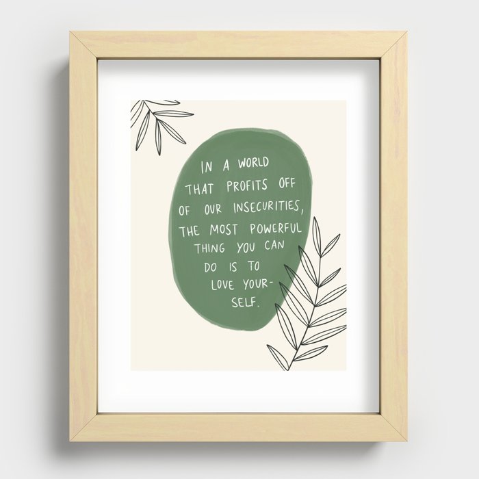 love yourself Recessed Framed Print