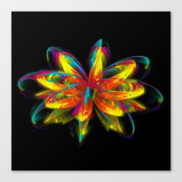 Fire Fractal Water Lily Canvas Print
