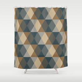 Caffeination Geometric Hexagonal Repeat Pattern Shower Curtain