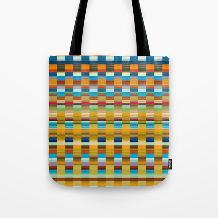 Modern Colorful Check Grid Pattern Tote Bag