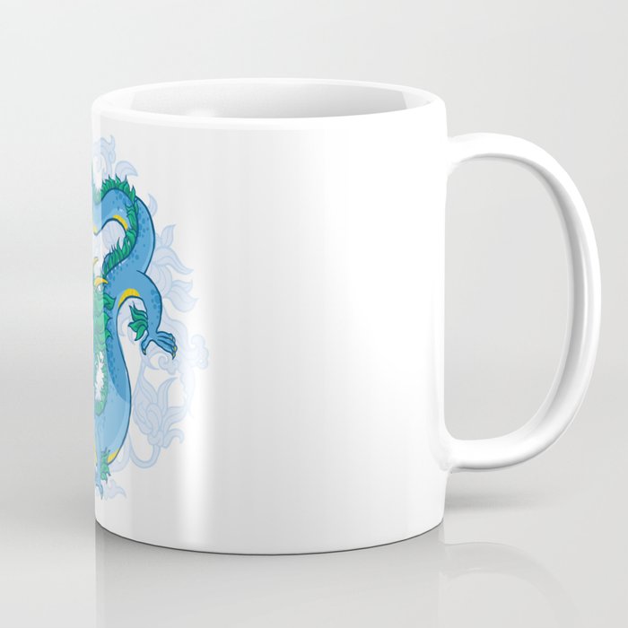 Blue Dragon with pearl Coffee Mug