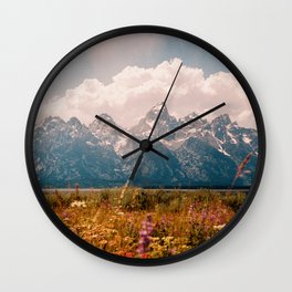 Grand Teton National Park Wall Clock | Adventure, Scenic, 35Mm, Colorful, Roadtrip, Nationalpark, Nature, Color, America, Wildflower 