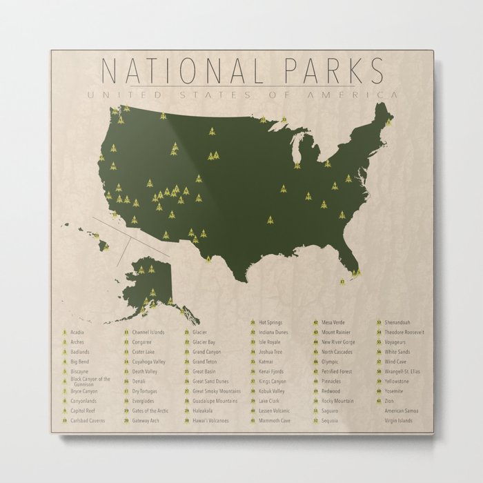 US National Parks Metal Print