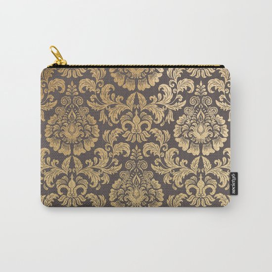 Gold swirls damask #8 Carry-All Pouch