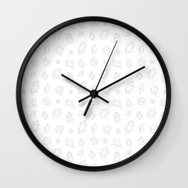 Light Grey Gems Pattern Wall Clock