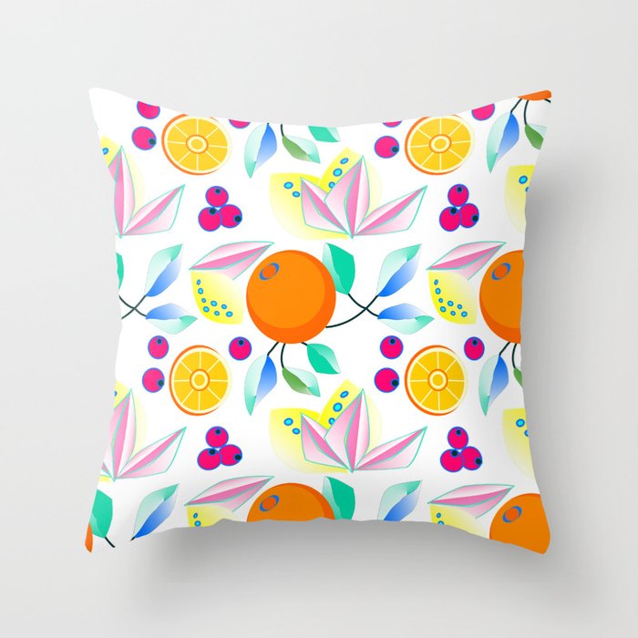 accent pillows on colorful sofa