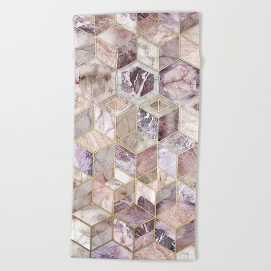 Blush Quartz Honeycomb Beach Towel