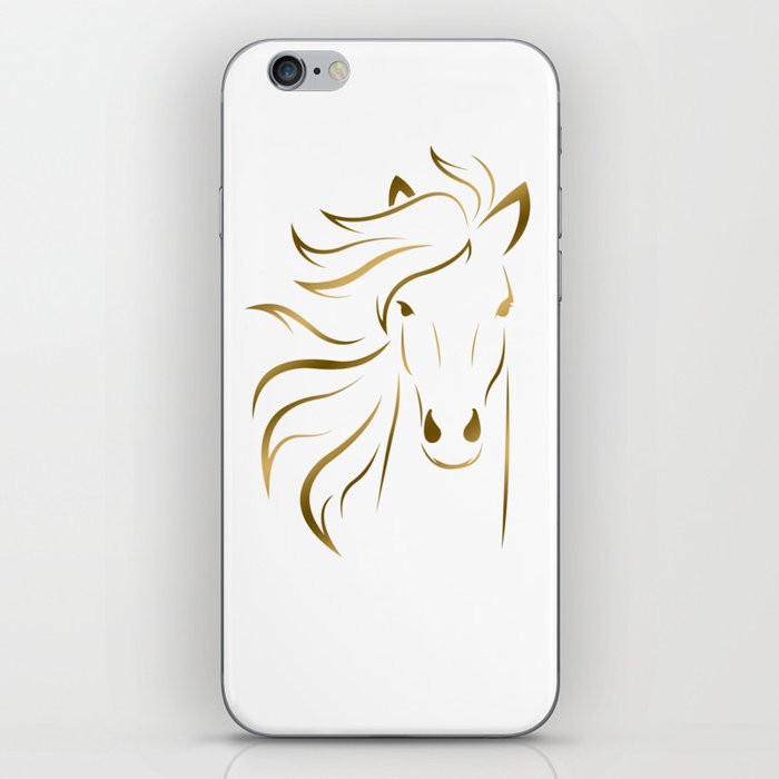 Golden Horse Drawing iPhone Skin