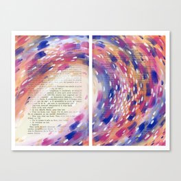 Book pages pink wave Canvas Print