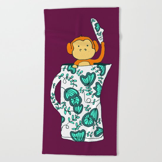 Dinnerware sets - Monkey in a jug Beach Towel
