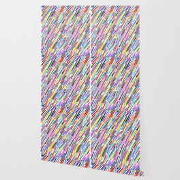 Colorful Diagonal Slash Stripes Pattern Wallpaper