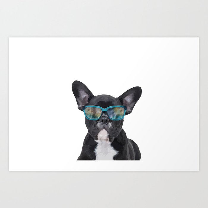 French Bulldog - Summer fantasy sunglasses Art Print