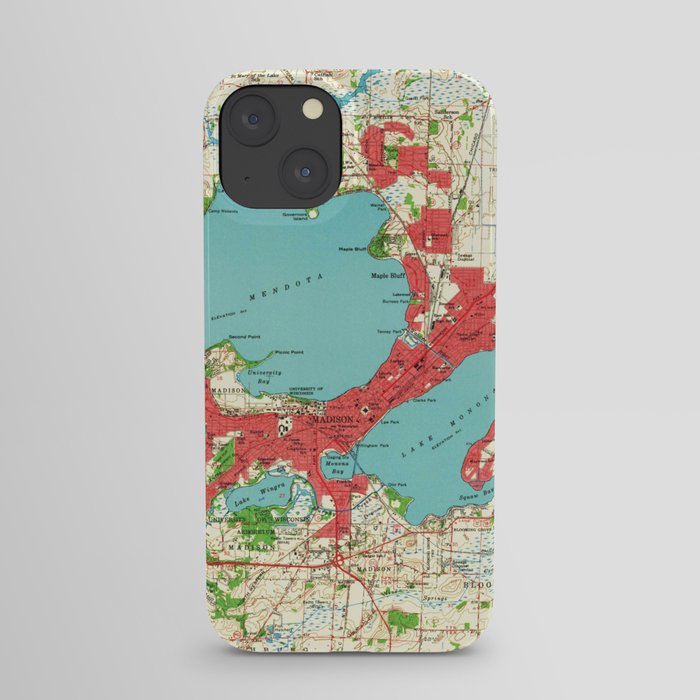 Vintage Map of Madison Wisconsin (1959) iPhone Case