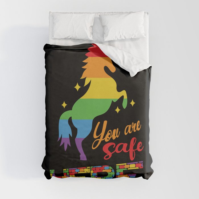 You are safe here Duvet Cover