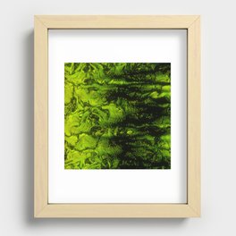 Green Jungle Glitch Distortion Recessed Framed Print