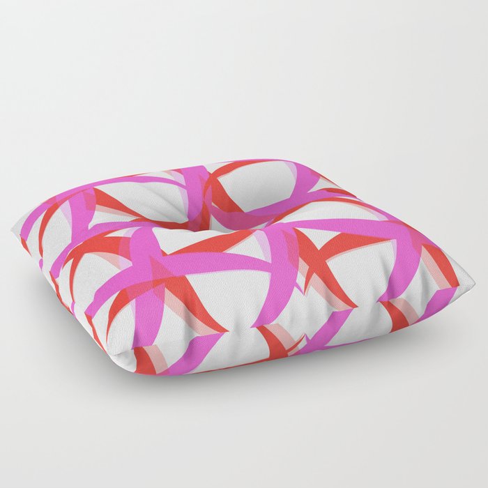 Hot pink and red abstract pattern Floor Pillow