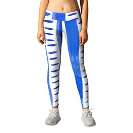 Watercolor lines - blue Leggings | Rectangles, Stripes, Imperfect, Monochrome, Watercolor, Watercolour, Ink, Blue, Brushstrokes, Simple 