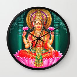 Goddess Lakshmi Showering Money Wall Clock | Luck, Charm, Hindugod, Hindu, Lakshmi, Kali, Maa, Saraswati, Ma, Deva 