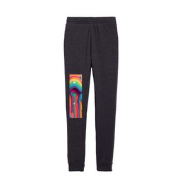 Psychedelic Paint Drip Rainbow Rain Clouds 1 Kids Joggers