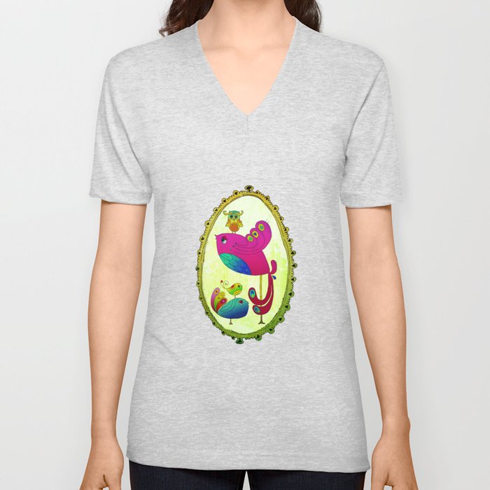 Bird Motherhood V Neck T Shirt