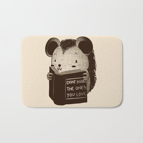 Hedgehog Book Don't Hurt The Ones You Love Bath Mat