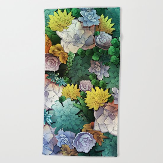 Succulent World Beach Towel