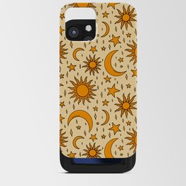 Vintage Sun and Star Print iPhone Card Case