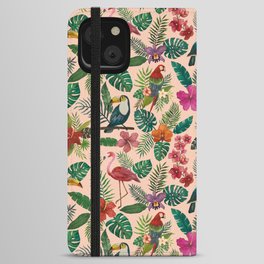 Tropical Bird Pattern iPhone Wallet Case