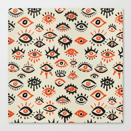 Mystic Eyes – Red & Black Canvas Print
