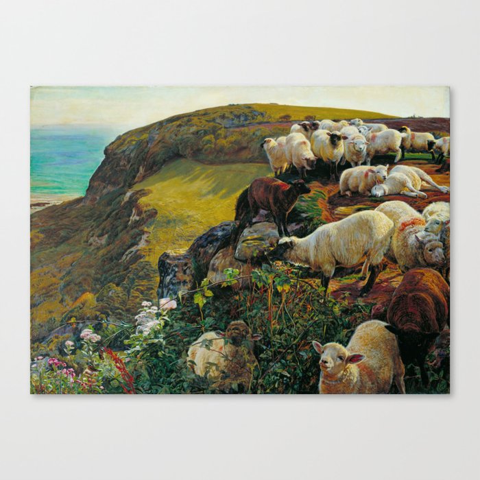 William Holman Hunt "Our English Coasts (Strayed Sheep)" Canvas Print