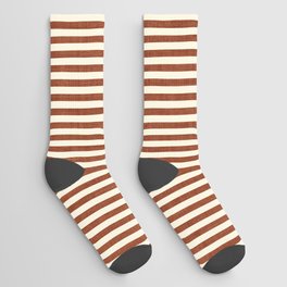 Pinstripe in Rust Socks