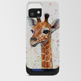 Giraffe Baby Watercolor iPhone Card Case