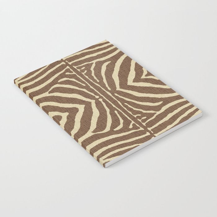 Zebra Wild Animal Print 738 Brown and Tan Tweed Notebook