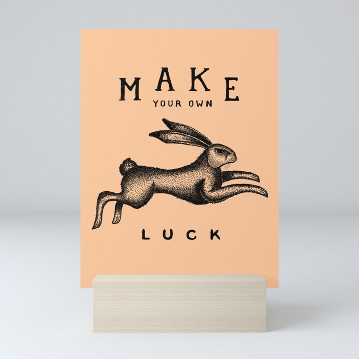 MAKE YOUR OWN LUCK (Coral) Mini Art Print