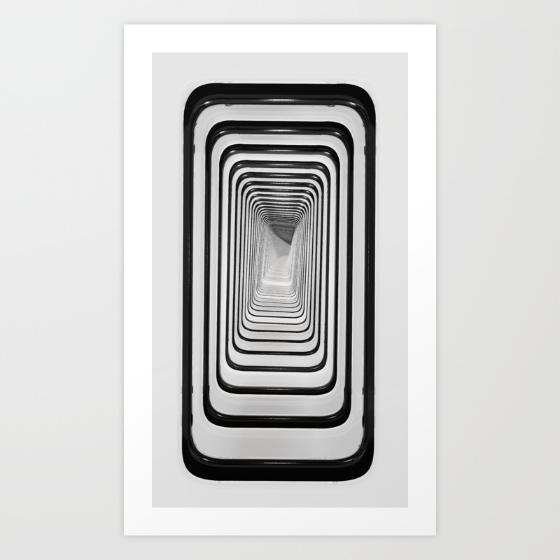 Black White 3d Optical Illusion Art Print By Topland Society6