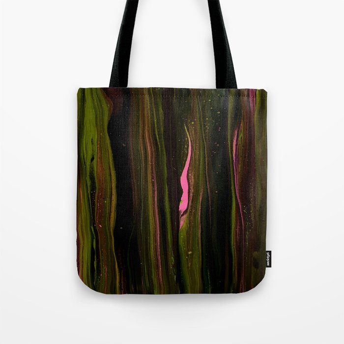 Pink Flame Black Tote Bag