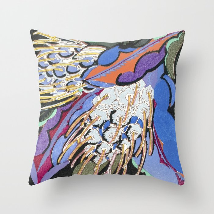 Art Deco Flower pattern 10 Throw Pillow