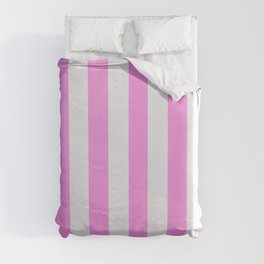 Striped fluorine vertical pink pattern Duvet Cover