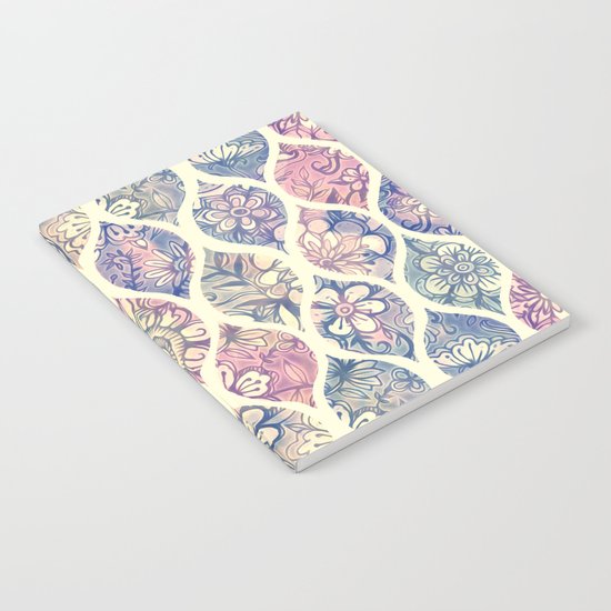 Patterned & Painted Floral Ogee in Vintage Tones Notebook