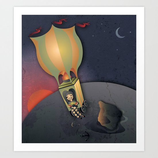 Flying away with the Circus Art Print