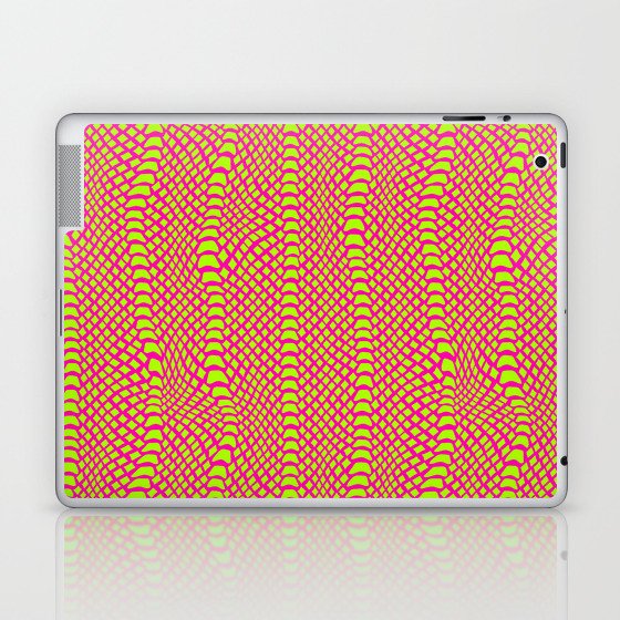 Neon Green Pink Snake Skin Pattern Laptop & iPad Skin