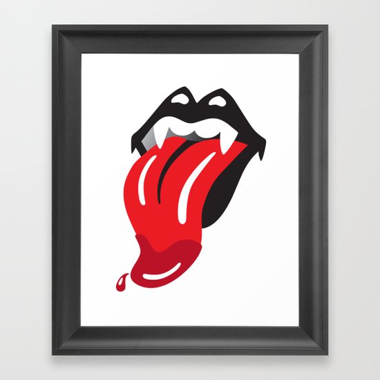 Kiss Rolling Stones Tongue Mash Up Gene Simmons Framed Art Print By Nygroove Society6