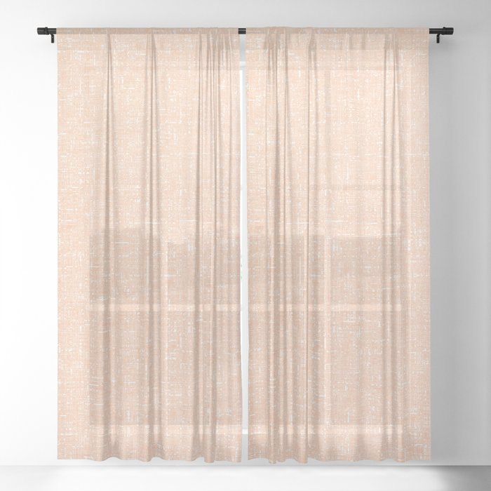peach and cream architectural glass texture look Sheer Curtain