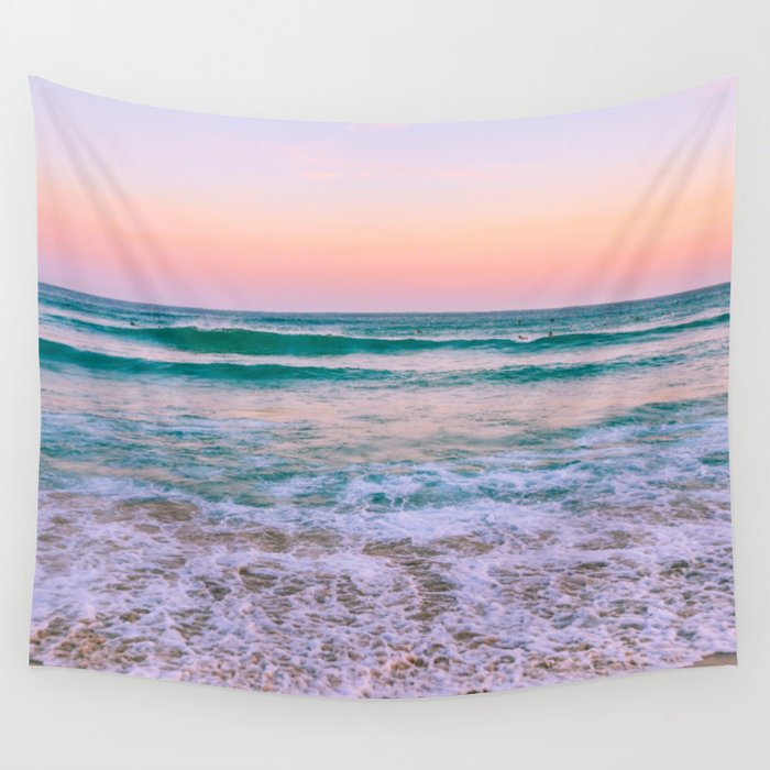 Ocean and Sunset Needed Wall Tapestry