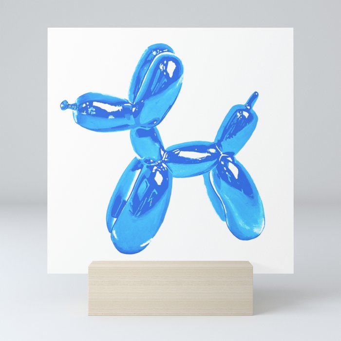 Blue Balloon Dog Pop Art | Kitsch Fun Mini Art Print